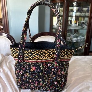 Vera Bradley Black Floral Tote Bag